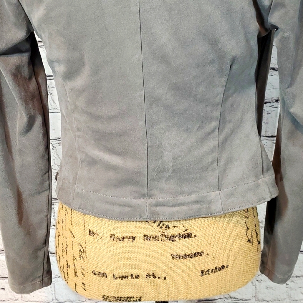 Romeo & Juliet Couture Gray Faux Suede Jacket Size M - Picture 5 of 7
